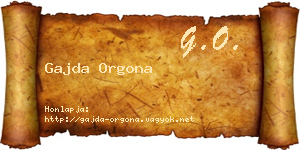 Gajda Orgona névjegykártya